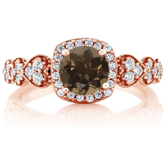 Natural Chocolate Champagne Quartz Ring - Picture 2 of 4